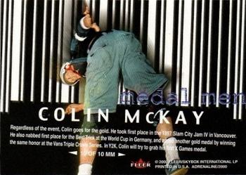 2000 Fleer Adrenaline - Medal Men #MM10 Colin McKay Back
